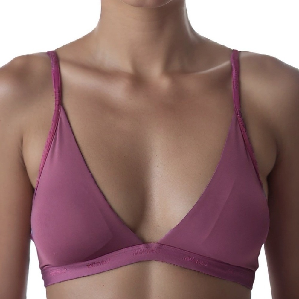 Calvin Klein Women Lightly Lined Triangle Bra Plum Large Loungewear Classic NWT